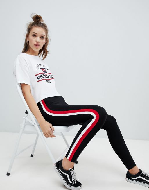 Pull&Bear – Legginsy z kolorowym lampasem