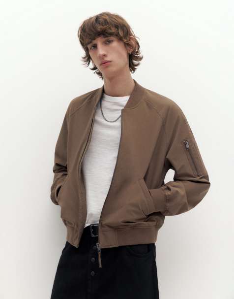 Pull&Bear – Leichte Bomberjacke in Braun - view 1