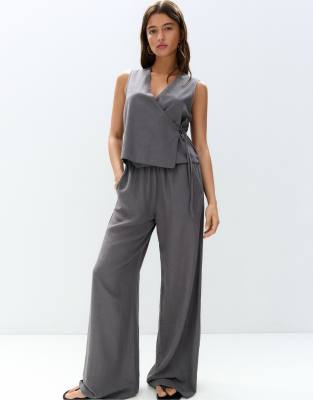Pull & Bear - Leichte Jogginghose in Grau