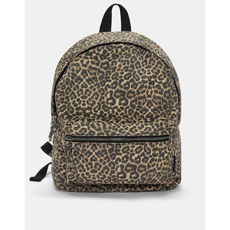 Pull&Bear Leopard print canvas backpack in leopard | ASOS display picture 3