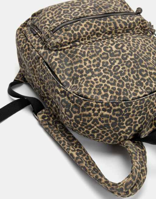 Pull&Bear Leopard print canvas backpack in leopard | ASOS display picture 1