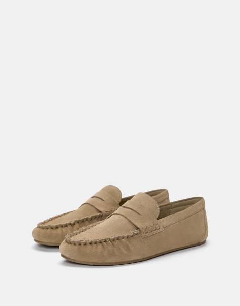 Pull&Bear - Leren loafers in bruin - view 1