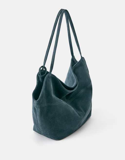 Pull&Bear leren shopper in blauw, 2 van 4