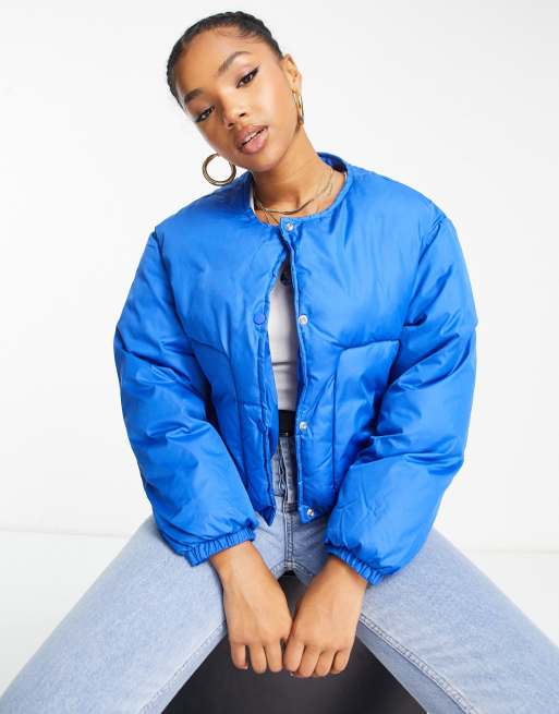 Pull&Bear - Licht gewatteerd jack in blauw