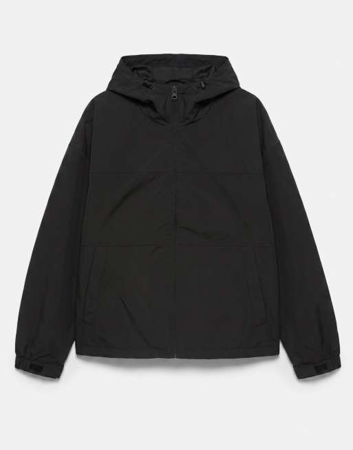 Pull&Bear - Lichtgewicht regenjas in zwart, 6 van 7