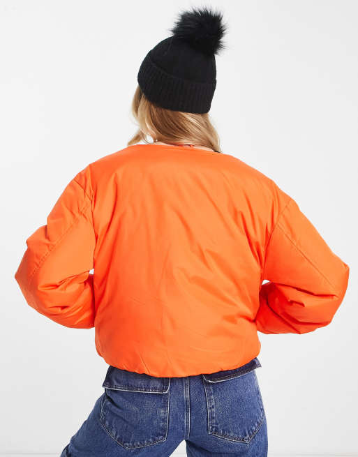 Pull and bear orange jacket sale