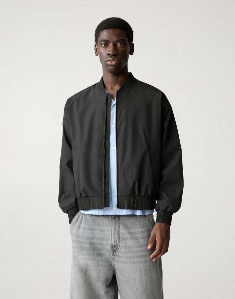 Pull&Bear Lightweight bomber jacket in black - view 1