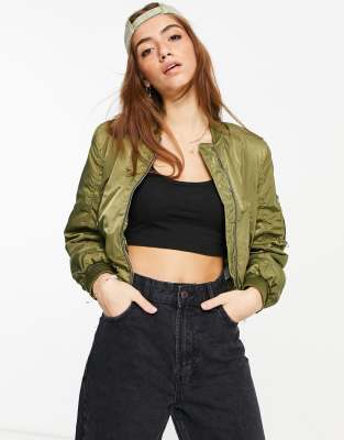 bombers kaki pull and bear