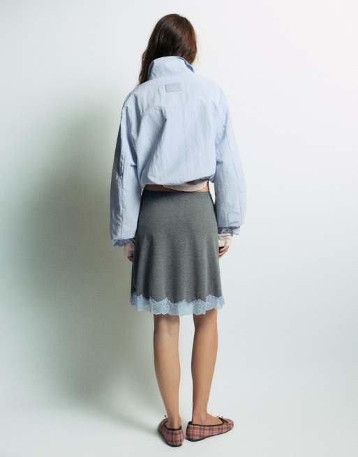 Pull&Bear Lightweight bomber jacket in pastel blue, 2 of 7