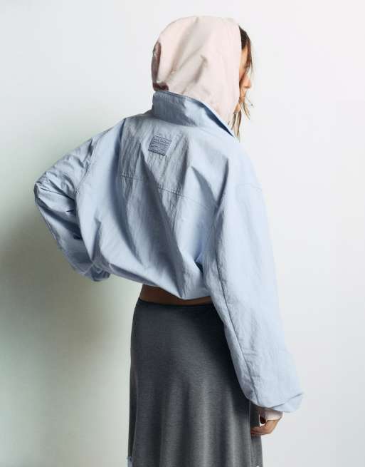 Pull&Bear Lightweight bomber jacket in pastel blue, 4 of 7