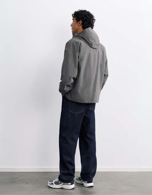 Pull&Bear Lightweight hooded raincoat in grey, 2 of 7