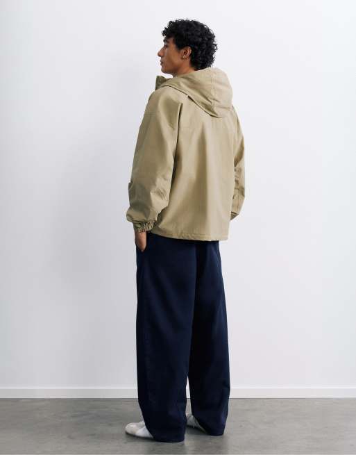 Pull&Bear Lightweight hooded raincoat in sand, 2 of 7