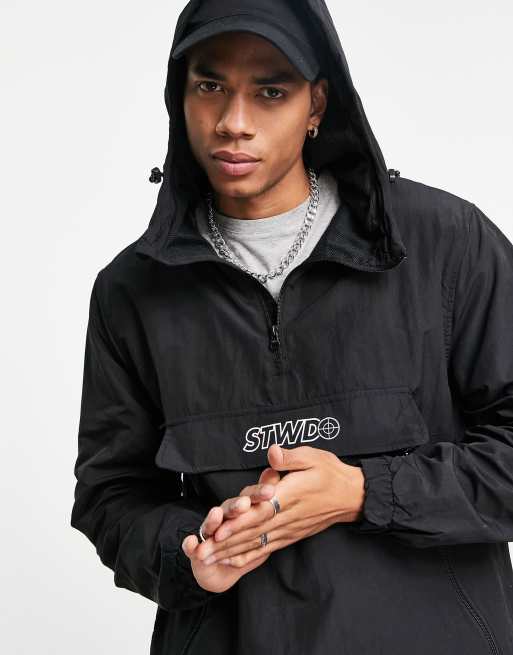 Black overhead outlet jacket