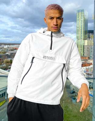 Pull&Bear lightweight overhead jacket in white