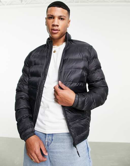 Pull&Bear lightweight puffer in black | ASOS