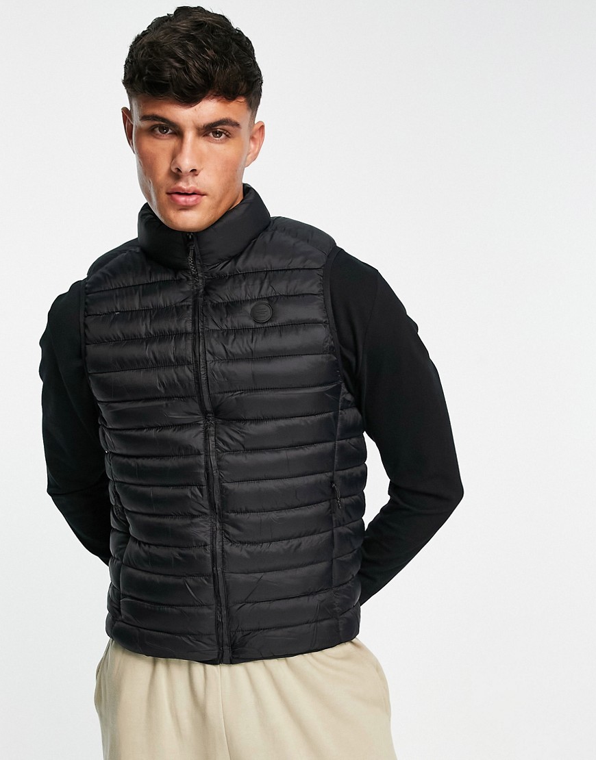 Pull & Bear lightweight puffer vest in black