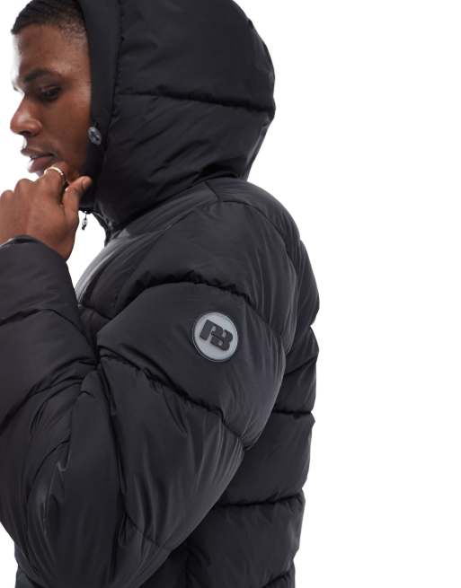 Pull&Bear lightweight STWD puffer jacket in black