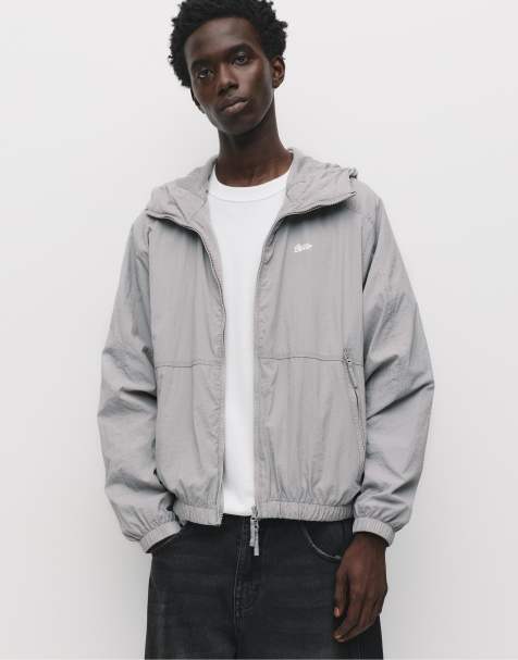 Pull&Bear Lightweight stwd raincoat in grey - view 1