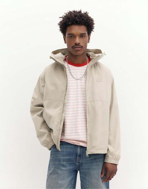 Pull&Bear Lightweight stwd raincoat in ochre - view 1