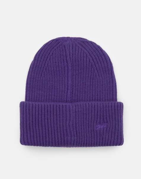 Pull&Bear – Lila, grovstickad mössa - view 1