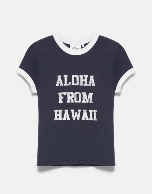 Pull&Bear Lilo & Stitch regular T-shirt i navy, 7 af 7