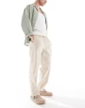 [Pull & Bear] Pull & Bear linen blend pants in sand-Neutral S Neutral