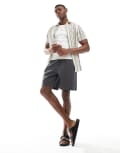 [Pull & Bear] Pull & Bear linen blend shorts in charcoal-Grey S CHARCOAL
