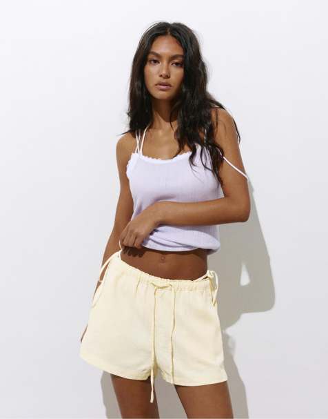 Pull&Bear Linen blend shorts in vanilla - view 1
