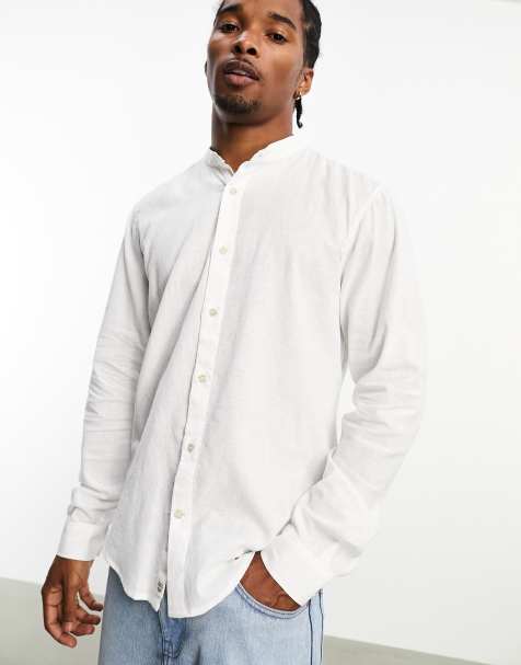 Nehru collar shop linen shirt