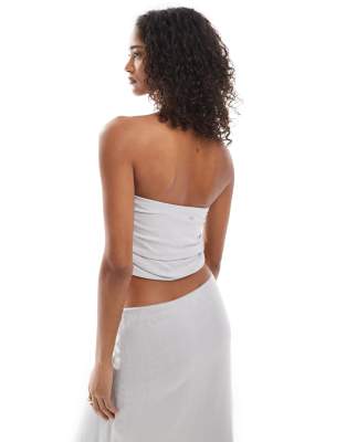 Pull & Bear Linen Look Bandeau Top