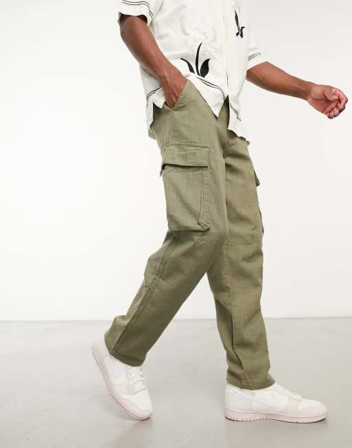 Linen cargo hot sale pants mens