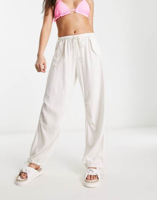 Harran Parachute Pants White