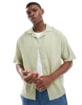 [Pull & Bear] Pull & Bear linen rich shirt in sage green XS GREEN