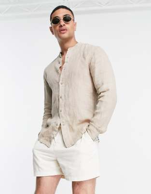 pull and bear grandad collar shirt