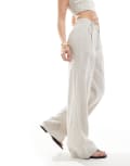[Pull & Bear] Pull & Bear linen tie waist detail pants in white 16 WHITE