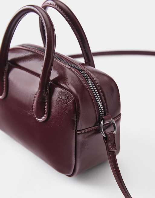 Pull&Bear liten crossbody-väska i burgundy, 3 av 4