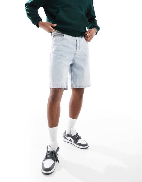 Pull&Bear – Ljusblå jeansshorts med baggy passform - view 1