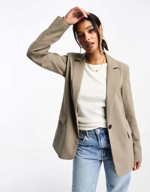 Pull&Bear – Ljusbrun kavaj i oversize