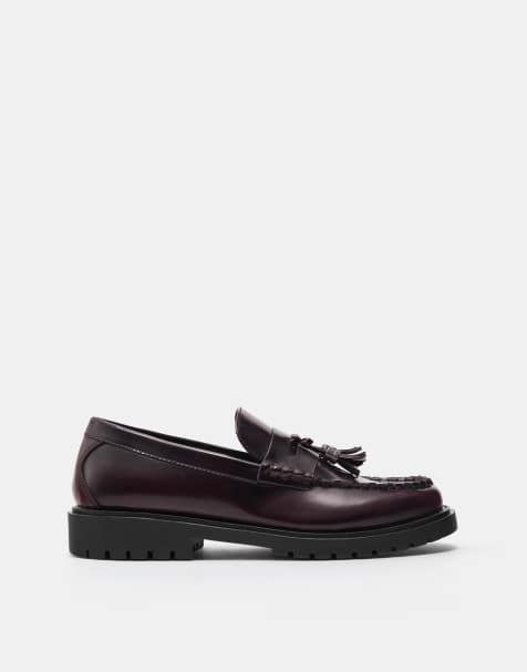 Pull&Bear – Loafer in Kastanienbraun mit Quasten - view 1