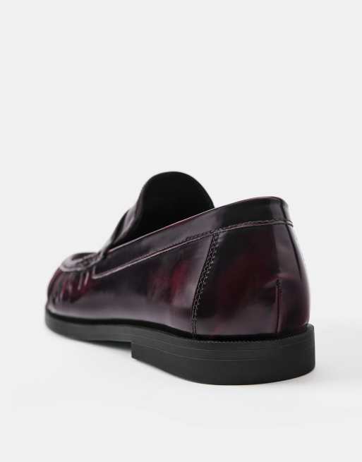Pull&Bear Loafer mit Raffungen in Burgunderrot, 4 von 5