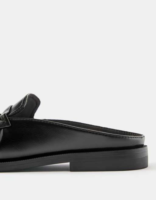 Pull&Bear loafers met plooien in zwart, 4 van 4