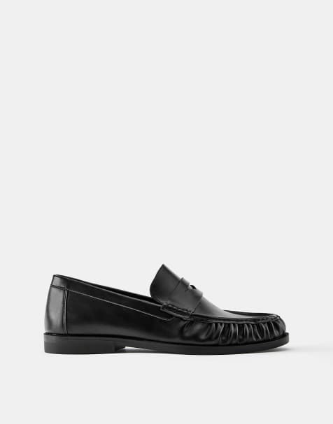 Pull&Bear - Loafers met ruches in zwart - view 1