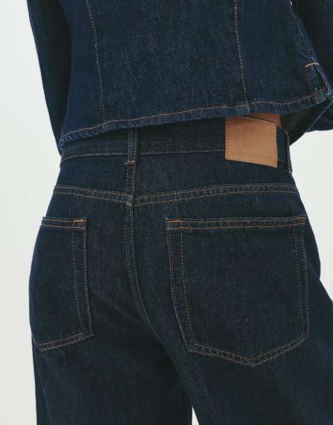Pull&Bear – Lockere Oversize-Jeans in Marineblau - view 1
