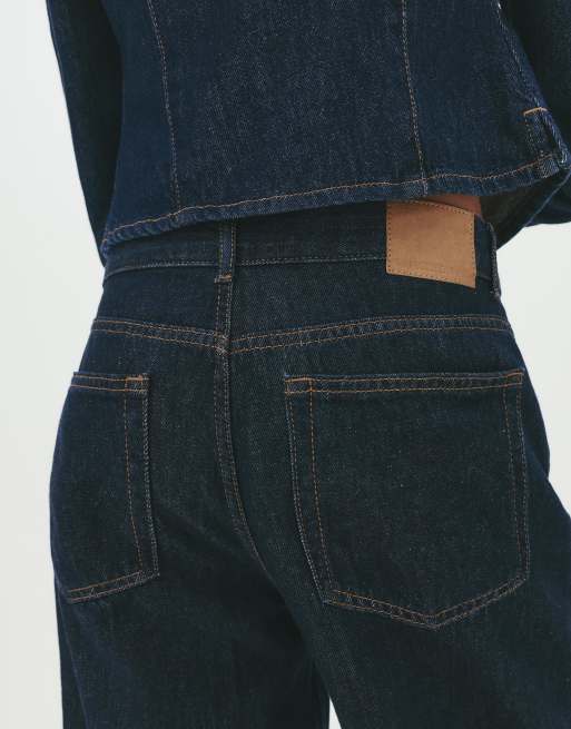 Pull&Bear – Lockere Oversize-Jeans in Marineblau, 4 von 4
