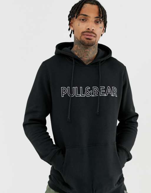 PULL&BEAR Hoodie - LOGO/black - Zalando