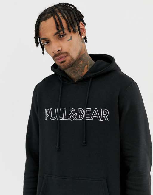 PULL&BEAR Hoodie - LOGO/black - Zalando