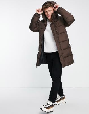 pull and bear brown puffer coat