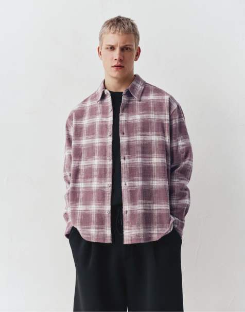 Pull&Bear Long sleeve check shirt in reddish - view 1