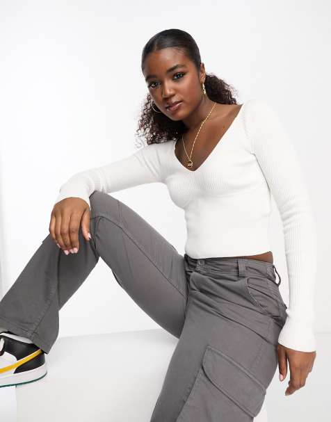 long sleeve knit tops