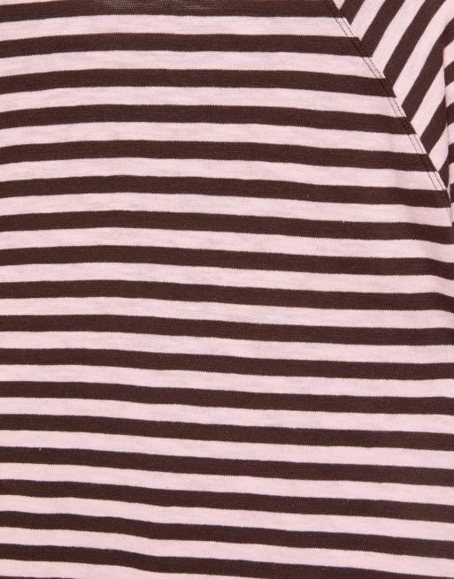 Pull&Bear Long sleeve raglan t-shirt in brown, 7 of 7